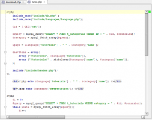 Syntax highlighting of PHP file