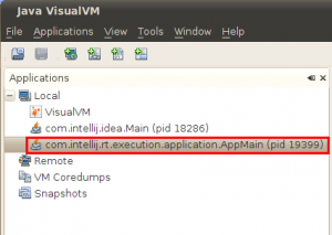 VisualVm The application