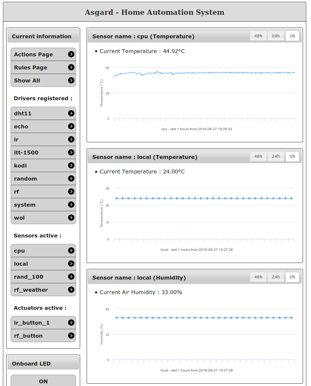 Asgard automation system home page